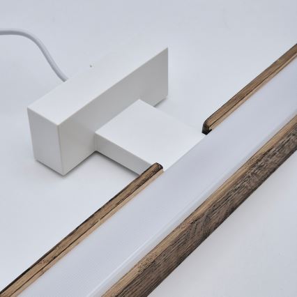 Brilagi - Badrumsspegel med LED-belysning WOODY MIRROR LED/15W/230V 90 cm IP44 ek valnöt/vit