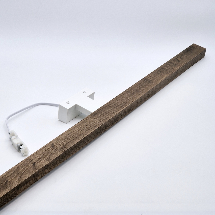 Brilagi - Badrumsspegel med LED-belysning WOODY MIRROR LED/15W/230V 90 cm IP44 ek valnöt/vit