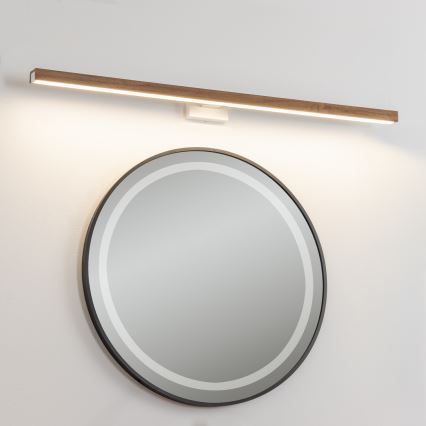 Brilagi - Badrumsspegel med LED-belysning WOODY MIRROR LED/15W/230V 90 cm IP44 ek körsbär/vit
