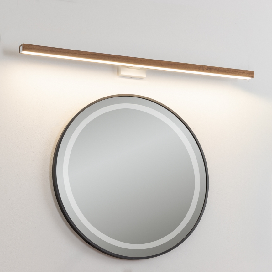 Brilagi - Badrumsspegel med LED-belysning WOODY MIRROR LED/15W/230V 90 cm IP44 ek körsbär/vit