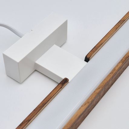 Brilagi - Badrumsspegel med LED-belysning WOODY MIRROR LED/15W/230V 90 cm IP44 ek körsbär/vit