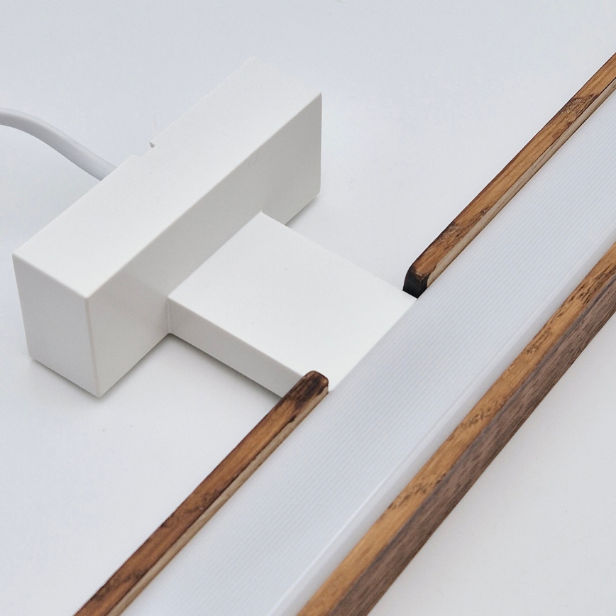 Brilagi - Badrumsspegel med LED-belysning WOODY MIRROR LED/15W/230V 90 cm IP44 ek körsbär/vit