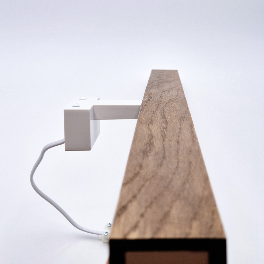 Brilagi - Badrumsspegel med LED-belysning WOODY MIRROR LED/15W/230V 90 cm IP44 ek körsbär/vit