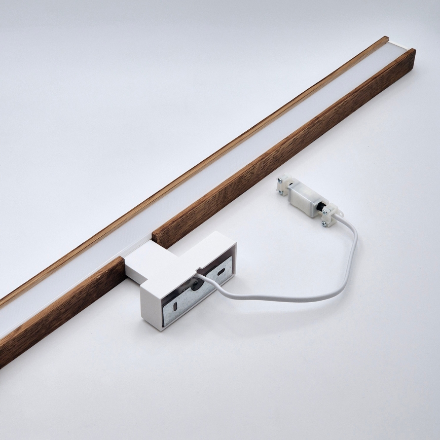 Brilagi - Badrumsspegel med LED-belysning WOODY MIRROR LED/15W/230V 90 cm IP44 ek körsbär/vit