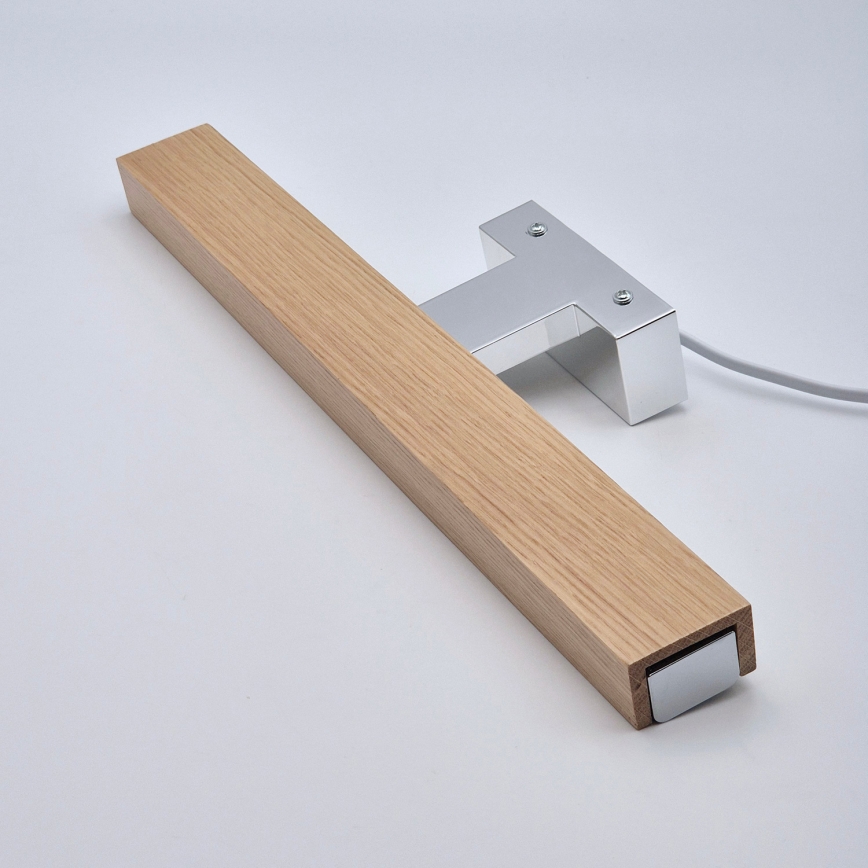 Brilagi - Badrumsspegel med LED-belysning WOODY MIRROR LED/8W/230V 40 cm IP44 ek/skinande krom