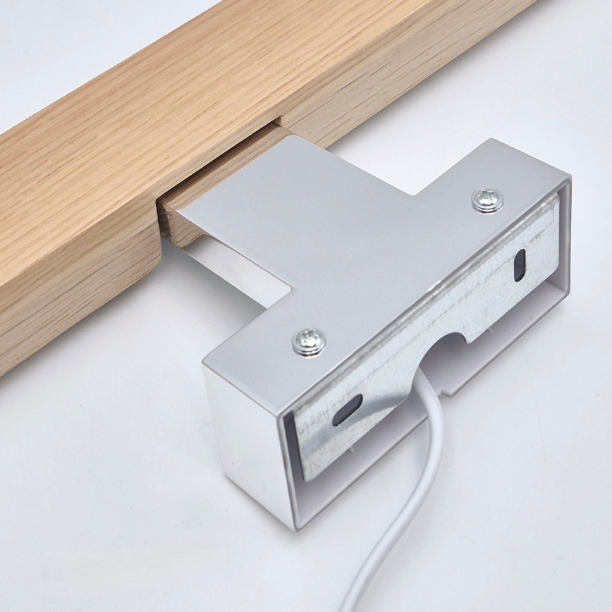 Brilagi - Badrumsspegel med LED-belysning WOODY MIRROR LED/8W/230V 40 cm IP44 ek/skinande krom