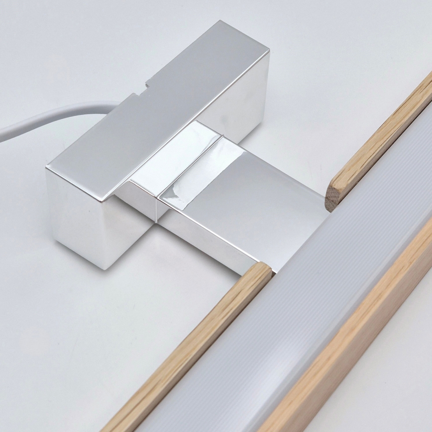 Brilagi - Badrumsspegel med LED-belysning WOODY MIRROR LED/8W/230V 40 cm IP44 ek/skinande krom