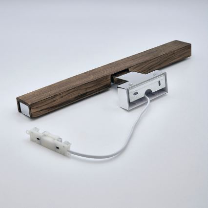 Brilagi - Badrumsspegel med LED-belysning WOODY MIRROR LED/8W/230V 40 cm IP44 ek valnöt/skinande krom