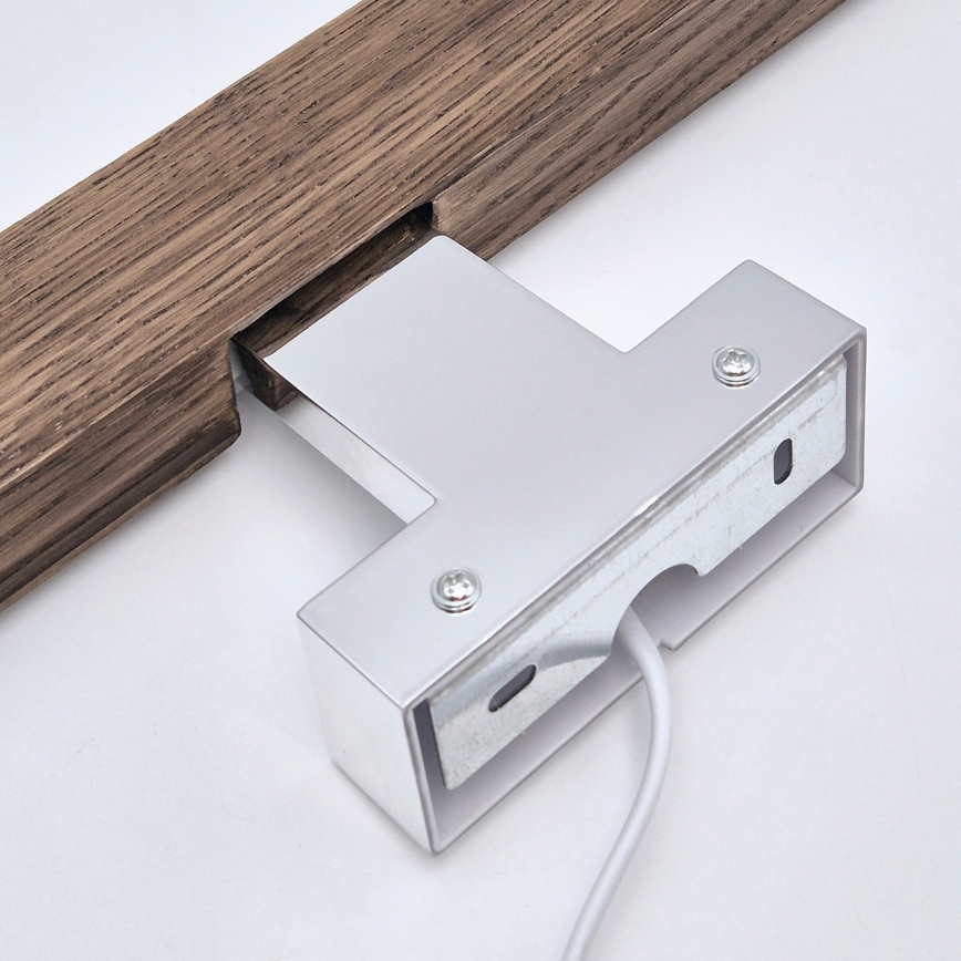 Brilagi - Badrumsspegel med LED-belysning WOODY MIRROR LED/8W/230V 40 cm IP44 ek valnöt/skinande krom