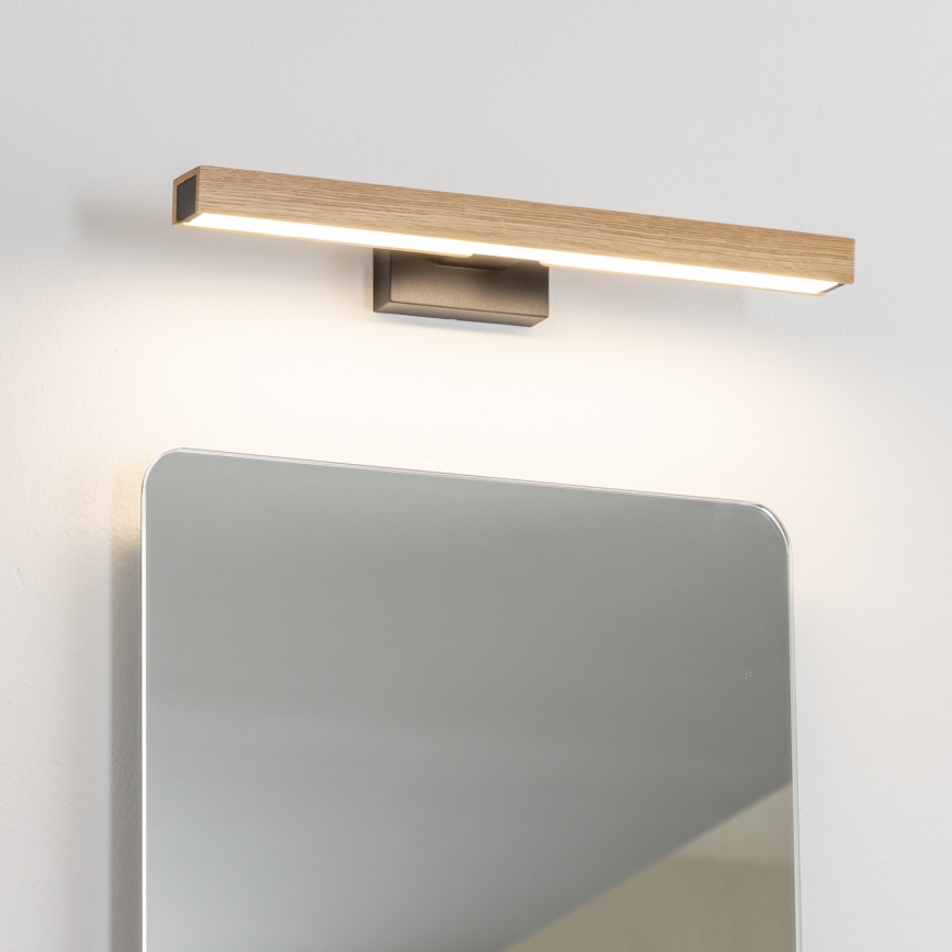 Brilagi - Badrumsspegel med LED-belysning WOODY MIRROR LED/8W/230V 40 cm IP44 ek/svart