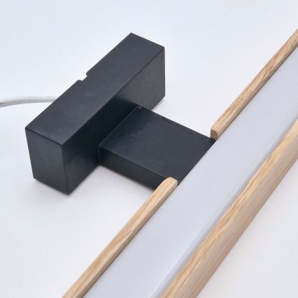 Brilagi - Badrumsspegel med LED-belysning WOODY MIRROR LED/8W/230V 40 cm IP44 ek/svart