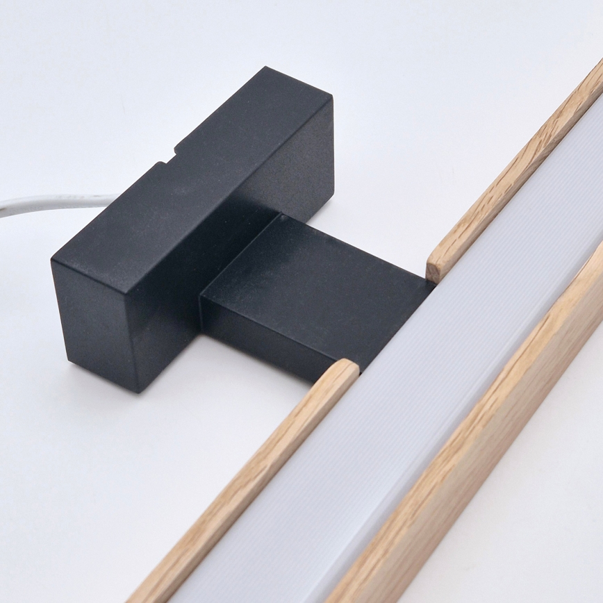 Brilagi - Badrumsspegel med LED-belysning WOODY MIRROR LED/8W/230V 40 cm IP44 ek/svart