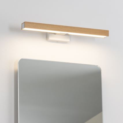 Brilagi - Badrumsspegel med LED-belysning WOODY MIRROR LED/8W/230V 40 cm IP44 ek/vit