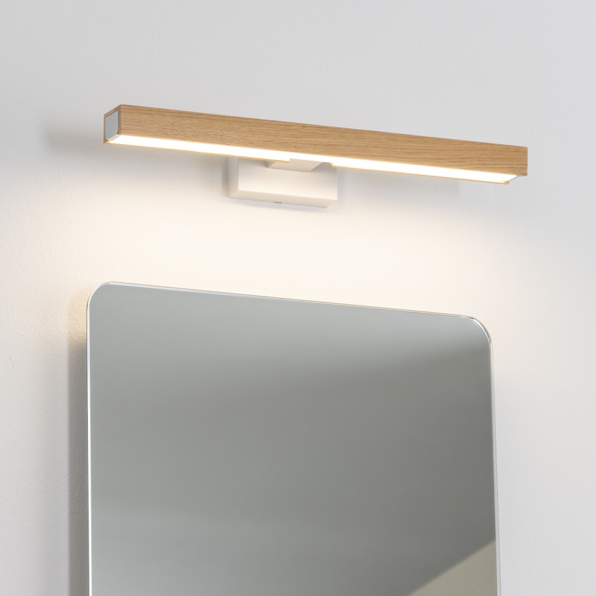 Brilagi - Badrumsspegel med LED-belysning WOODY MIRROR LED/8W/230V 40 cm IP44 ek/vit