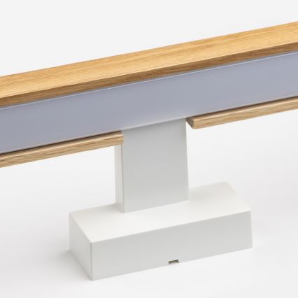 Brilagi - Badrumsspegel med LED-belysning WOODY MIRROR LED/8W/230V 40 cm IP44 ek/vit