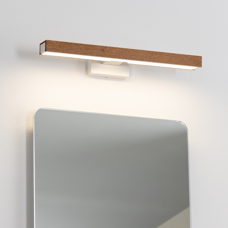 Brilagi - Badrumsspegel med LED-belysning WOODY MIRROR LED/8W/230V 40 cm IP44 ek körsbär/vit