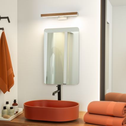 Brilagi - Badrumsspegel med LED-belysning WOODY MIRROR LED/8W/230V 40 cm IP44 ek körsbär/vit