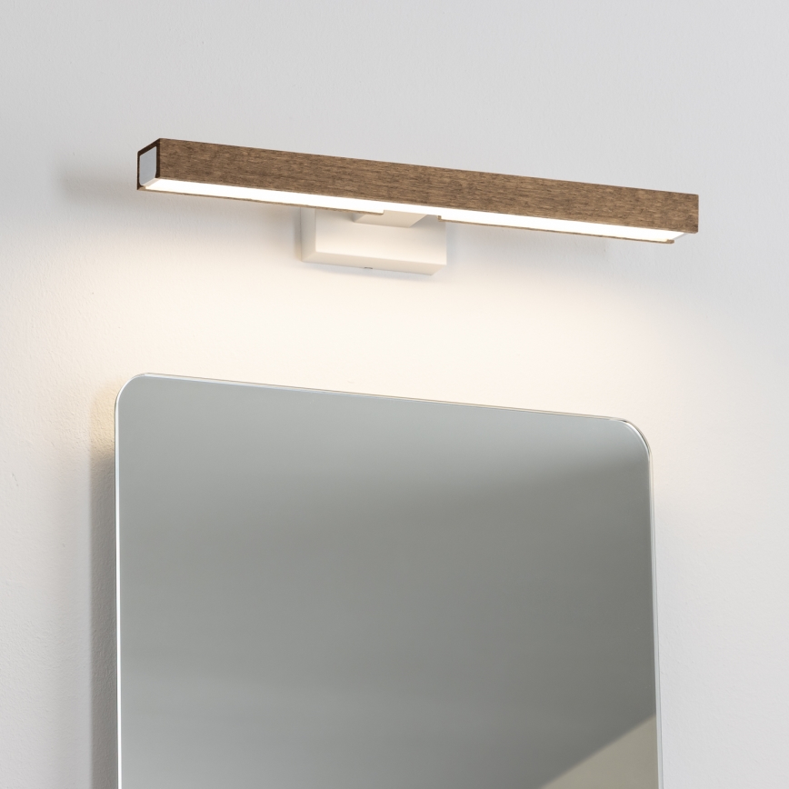 Brilagi - Badrumsspegel med LED-belysning WOODY MIRROR LED/8W/230V 40 cm IP44 ek valnöt/vit