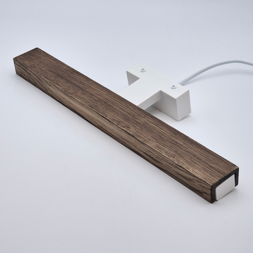 Brilagi - Badrumsspegel med LED-belysning WOODY MIRROR LED/8W/230V 40 cm IP44 ek valnöt/vit