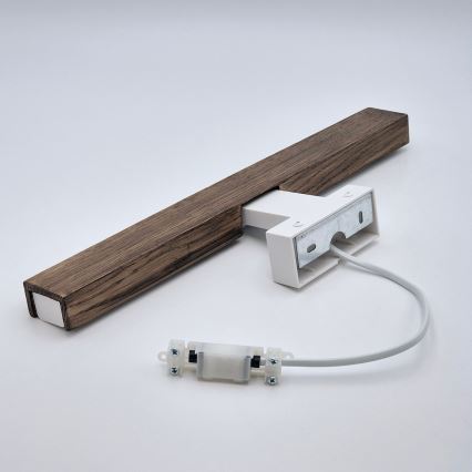 Brilagi - Badrumsspegel med LED-belysning WOODY MIRROR LED/8W/230V 40 cm IP44 ek valnöt/vit