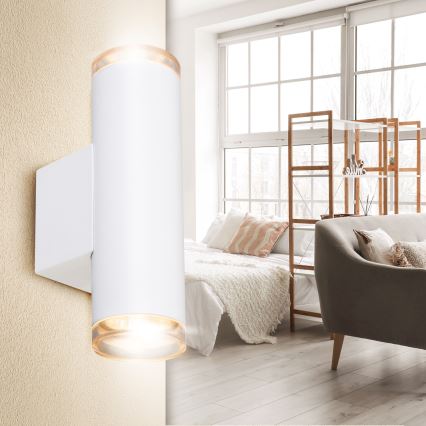 Brilagi - Badrumsväggspot SELE AQUA 2xGU10/30W/230V IP44 vit