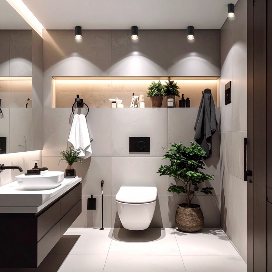 Brilagi - Badrumsspotlight SELE 1xGU10/30W/230V IP44 svart