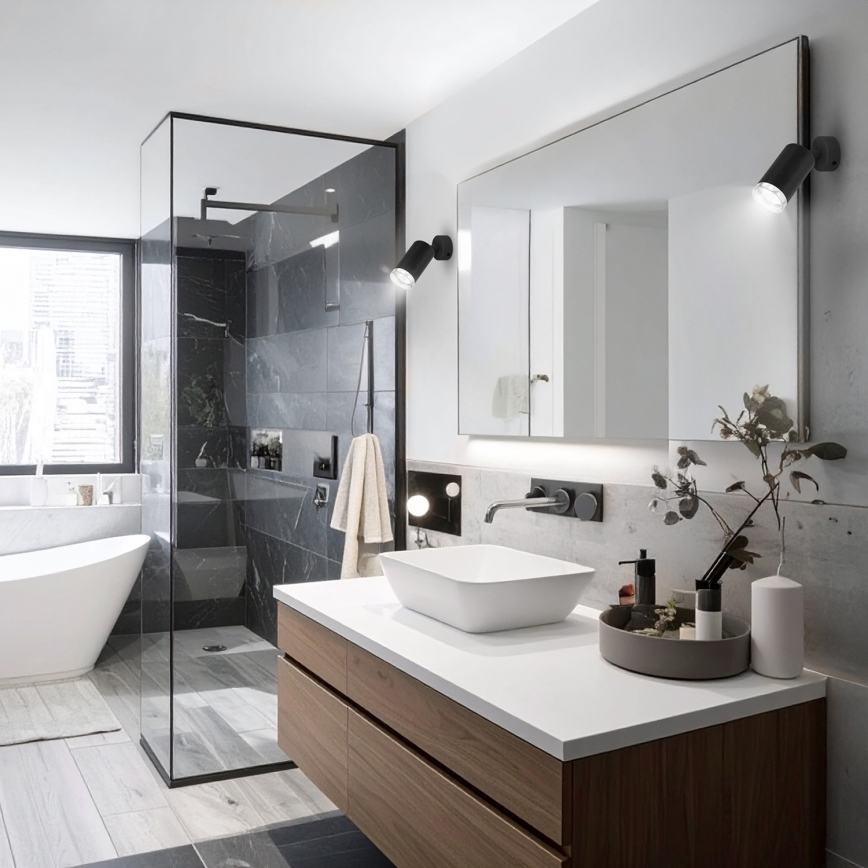 Brilagi - Badrumsspotlight SELE 1xGU10/30W/230V IP44 svart