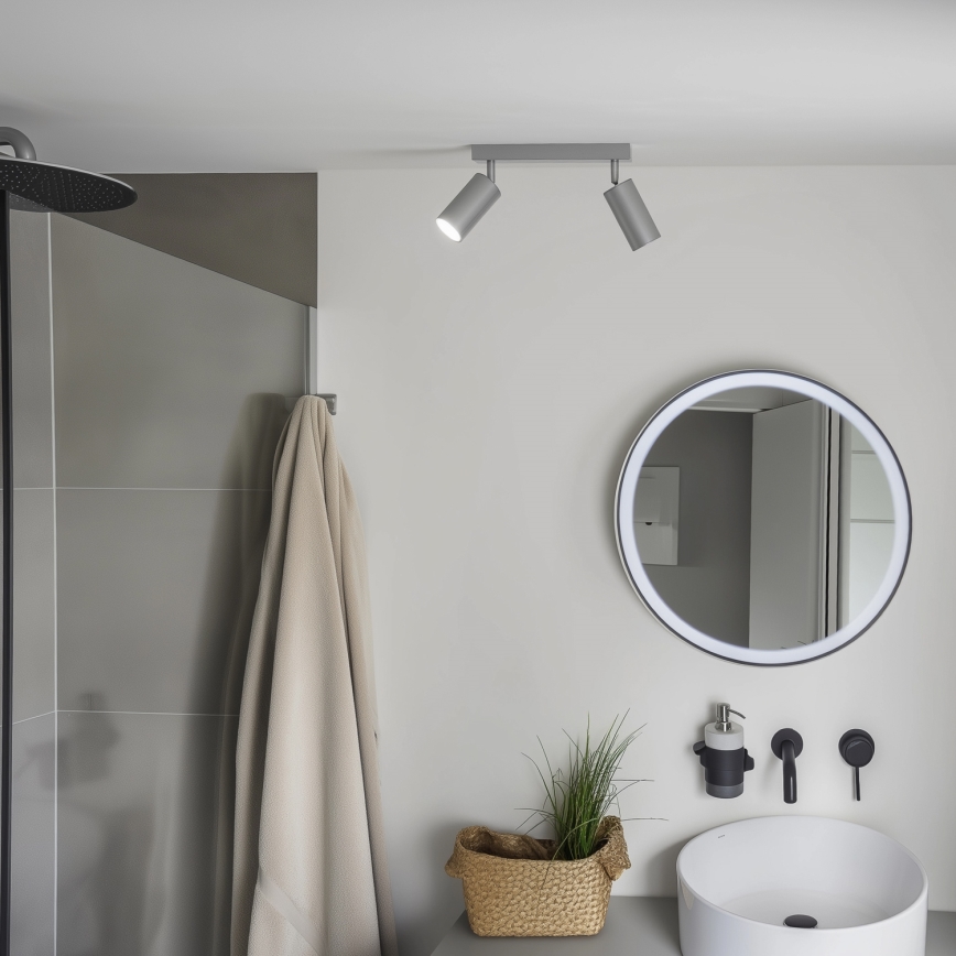 Brilagi - Badrumsspotlight SELE 2xGU10/30W/230V IP44 silver