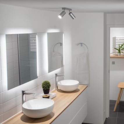 Brilagi - Badrumsspotlight SELE 2xGU10/30W/230V IP44 silver