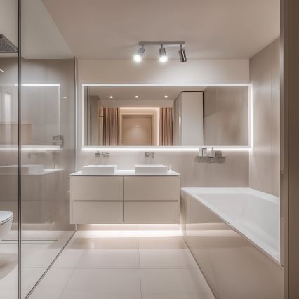 Brilagi - Badrumsspotlight SELE 3xGU10/30W/230V IP44 skinande krom