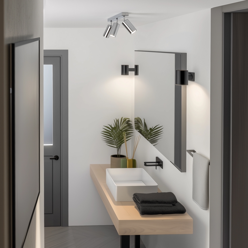 Brilagi - Badrumsspotlight SELE 3xGU10/30W/230V IP44 skinande krom