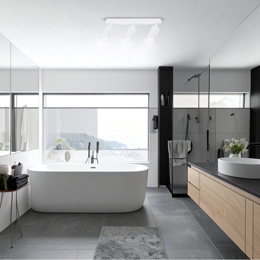 Brilagi - Badrumsspotlight SELE 3xGU10/30W/230V IP44 vit