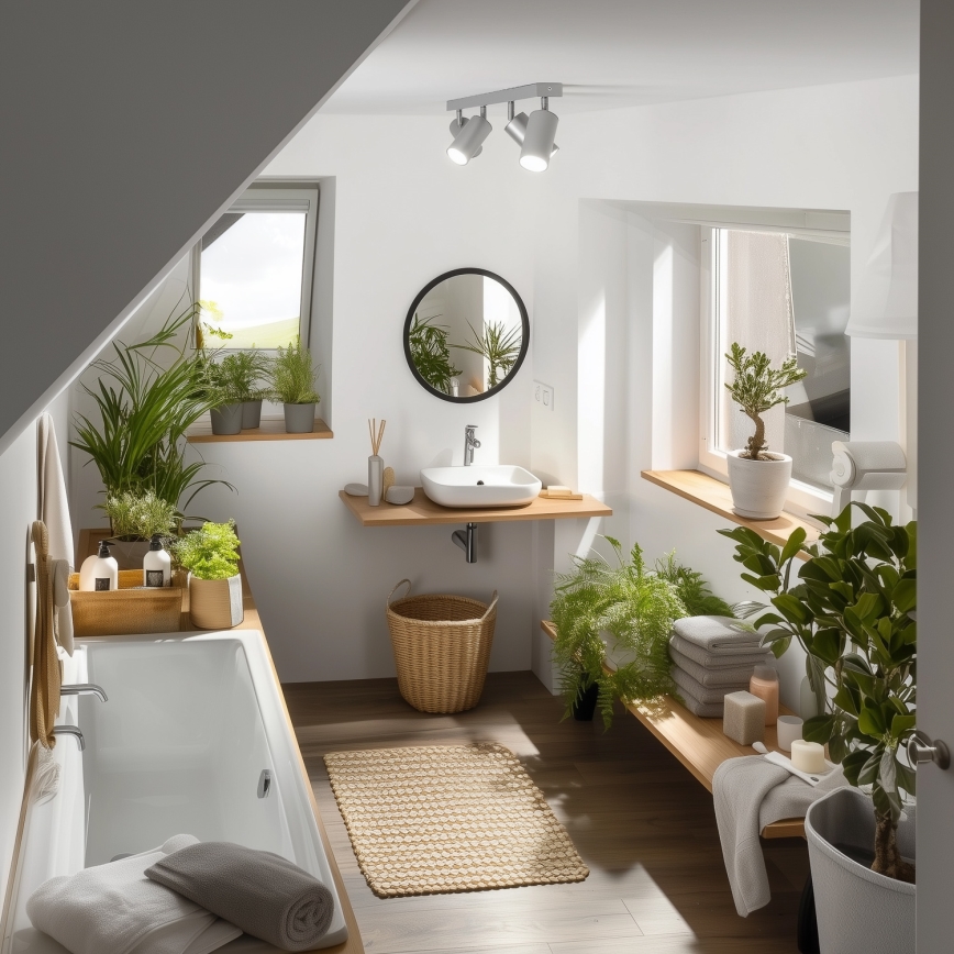 Brilagi - Badrumsspotlight SELE 4xGU10/30W/230V IP44 silver