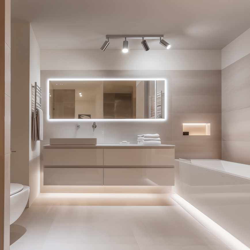 Brilagi - Badrumsspotlight SELE 4xGU10/30W/230V IP44 skinande krom