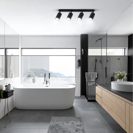 Brilagi - Badrumsspotlight SELE 4xGU10/30W/230V IP44 svart