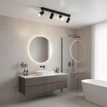 Brilagi - Badrumsspotlight SELE 4xGU10/30W/230V IP44 svart