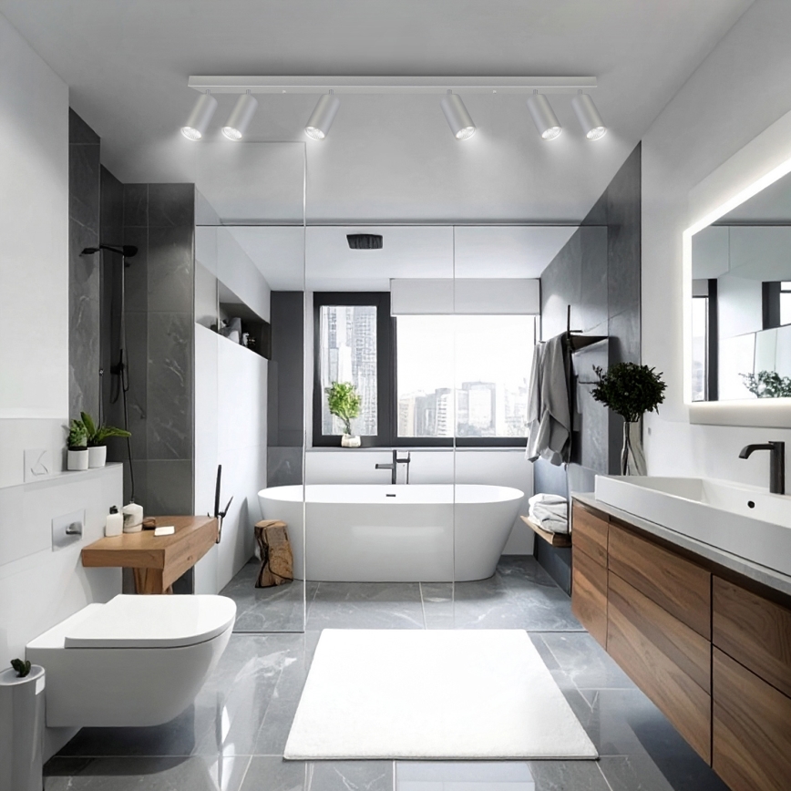 Brilagi - Badrumsspotlight SELE 6xGU10/30W/230V IP44 silver