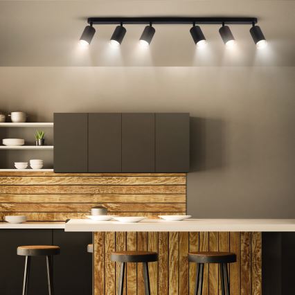 Brilagi - Badrumsspotlight SELE 6xGU10/30W/230V IP44 svart