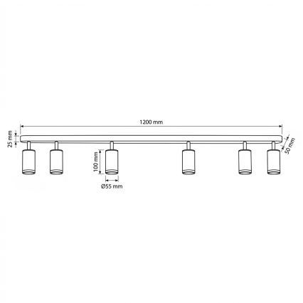 Brilagi - Badrumsspotlight SELE 6xGU10/30W/230V IP44 svart