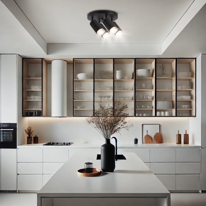 Brilagi - Badrumsspotlight SELE AQUA 4xGU10/30W/230V IP44 svart