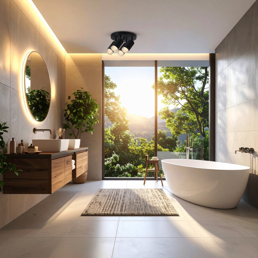 Brilagi - Badrumsspotlight SELE AQUA 4xGU10/30W/230V IP44 svart