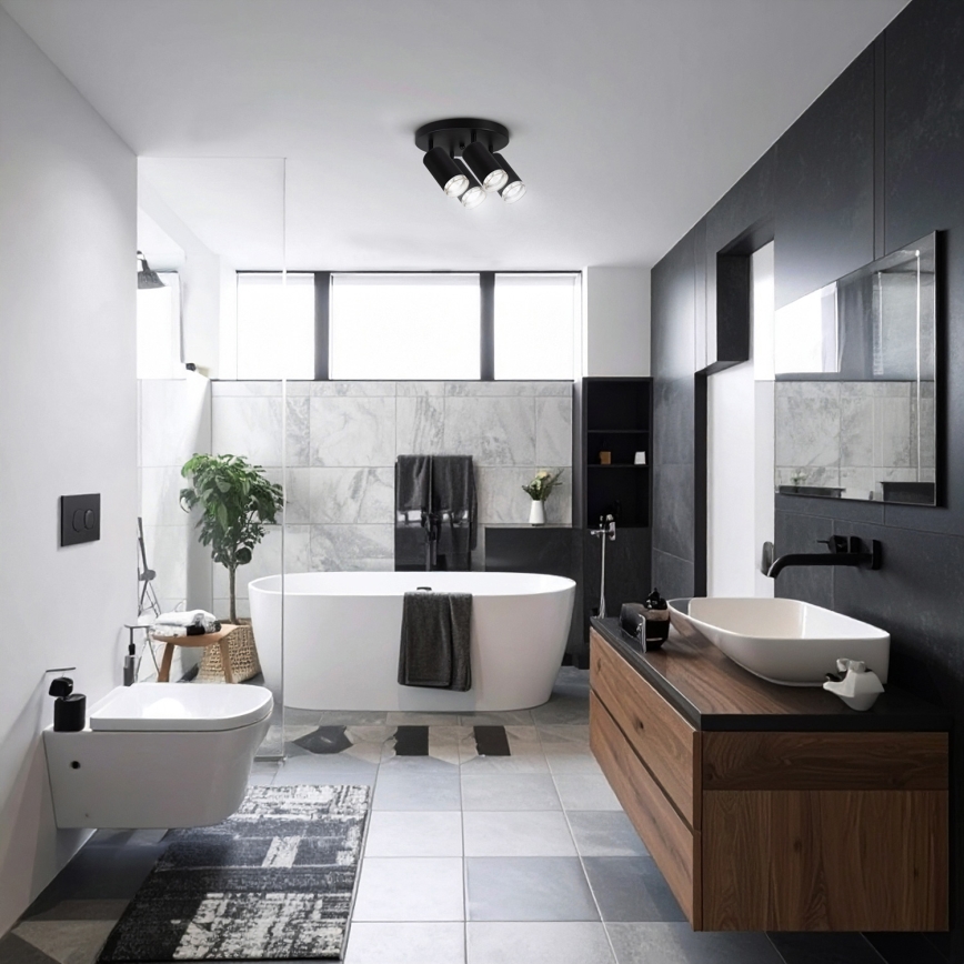 Brilagi - Badrumsspotlight SELE AQUA 4xGU10/30W/230V IP44 svart