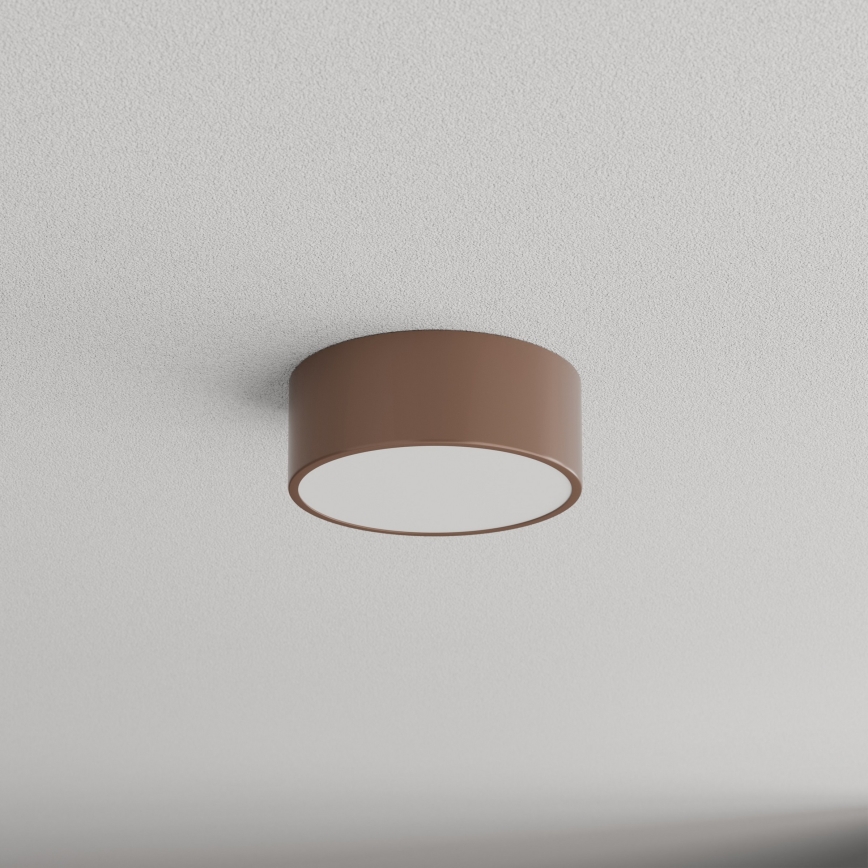 Brilagi - Badrumsplafond CLARE med rörelse- och skymningssensor 1xE27/24W/230V Ø 20 cm brun IP54