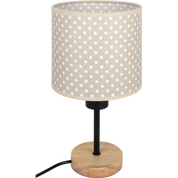 BRILAGI - Barnbordslampa BOBO WOOD 1xE27/25W/230V ek/svart/beige/prickig