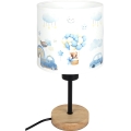 BRILAGI - Barnbordslampa BOBO WOOD 1xE27/25W/230V ek/svart/vit/blå/nallemotiv