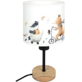 BRILAGI - Barnbordslampa BOBO WOOD 1xE27/25W/230V ek/svart/vit/djurmotiv