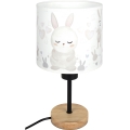 BRILAGI - Barnbordslampa BOBO WOOD 1xE27/25W/230V ek/svart/vit/kaniner