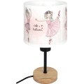 BRILAGI - Barnbordslampa BOBO WOOD 1xE27/25W/230V ek/svart/vit/rosa/balettdesign