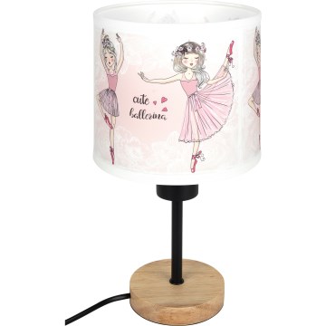 BRILAGI - Barnbordslampa BOBO WOOD 1xE27/25W/230V ek/svart/vit/rosa/balettdesign