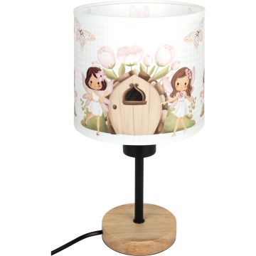 BRILAGI - Barns bordslampa BOBO WOOD 1xE27/25W/230V ek/svart/vit/rosa/älvor